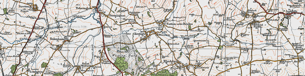 Old map of Cherington in 1919