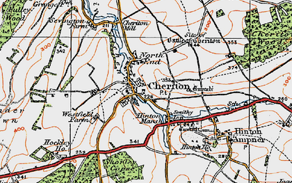 Old map of Cheriton in 1919