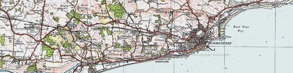 Old map of Cheriton in 1920