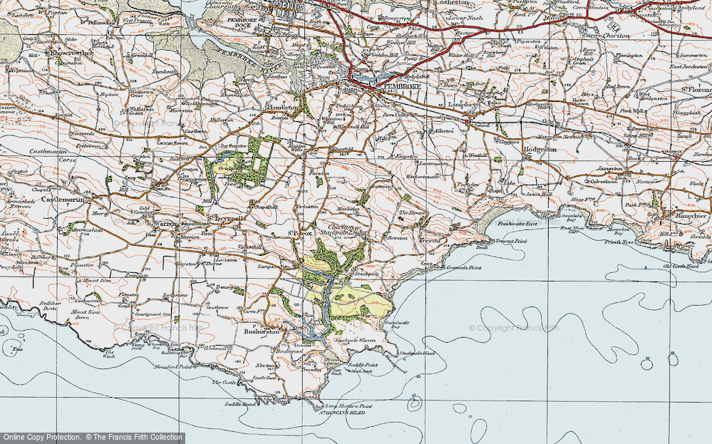 Old Map of Cheriton, 1922 in 1922