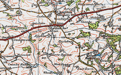 Old map of Cheriton Cross in 1919