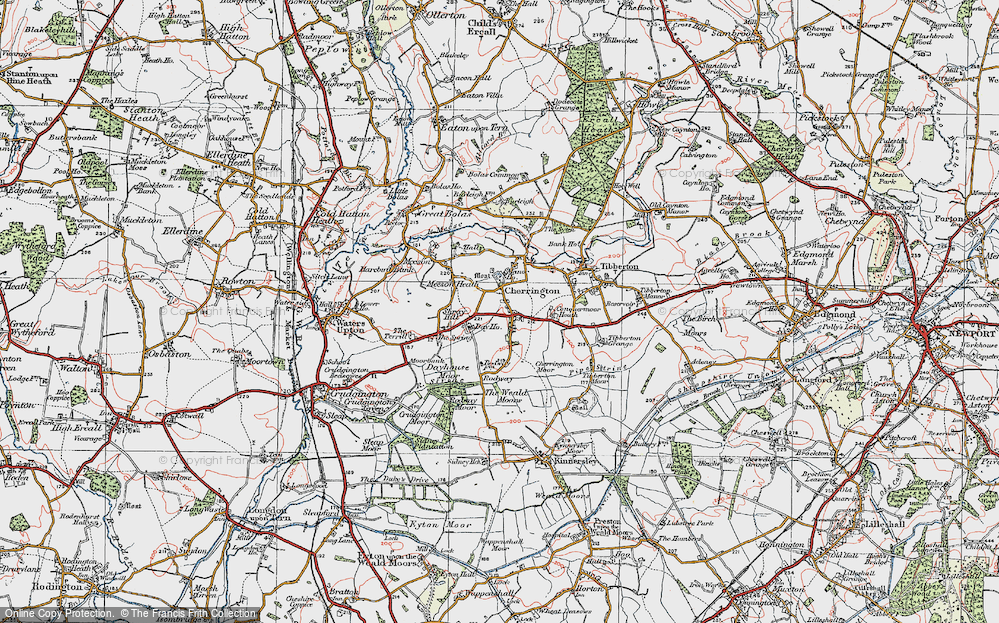 Old Map of Cherrington, 1921 in 1921