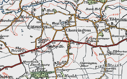 Old map of Cherrington Manor in 1921