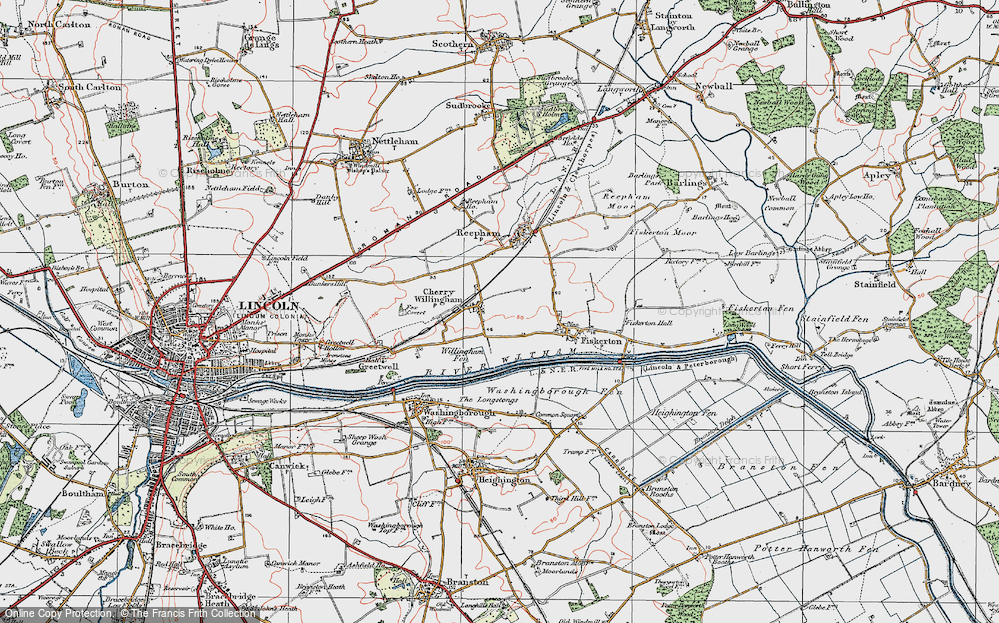 Old Map of Cherry Willingham, 1923 in 1923