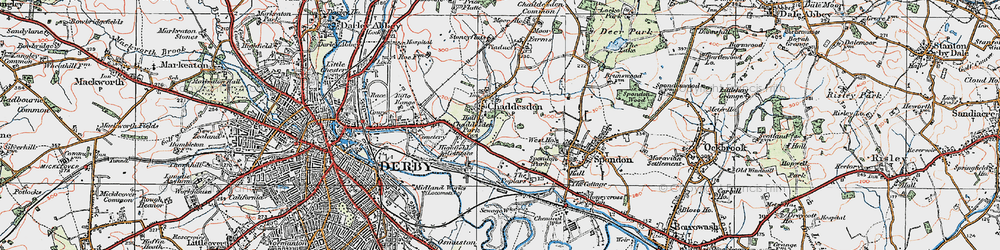 Old map of Cherrytree Hill in 1921