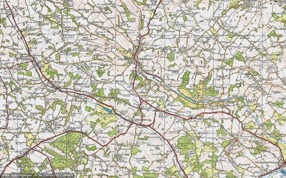 Old Map of Chesham Bois, 1920 in 1920