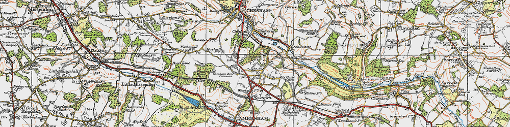 Old map of Chesham Bois in 1920