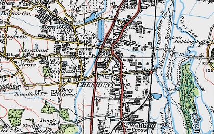 Old map of Cheshunt in 1920