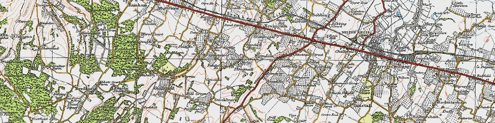 Old map of Wormdale in 1921