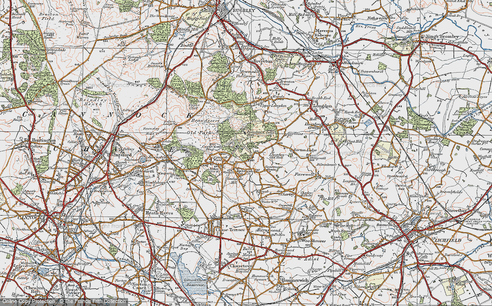 Old Map of Chestall, 1921 in 1921