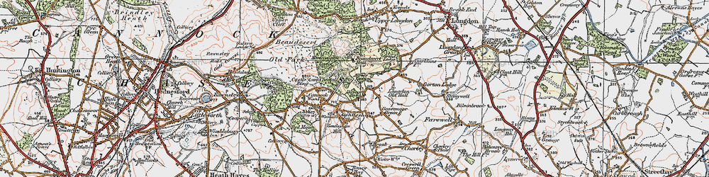 Old map of Chestall in 1921