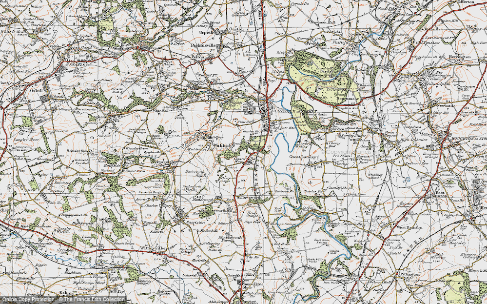 Old Map of Chester Moor, 1925 in 1925