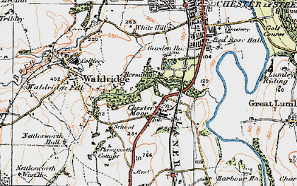 Old map of Chester Moor in 1925