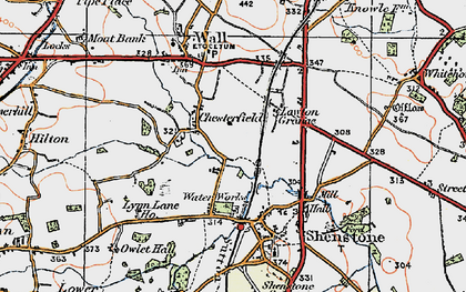 Old map of Chesterfield in 1921