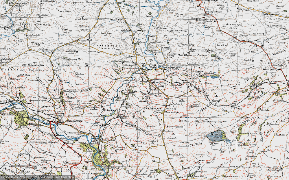 Old Map of Chesterhope, 1925 in 1925