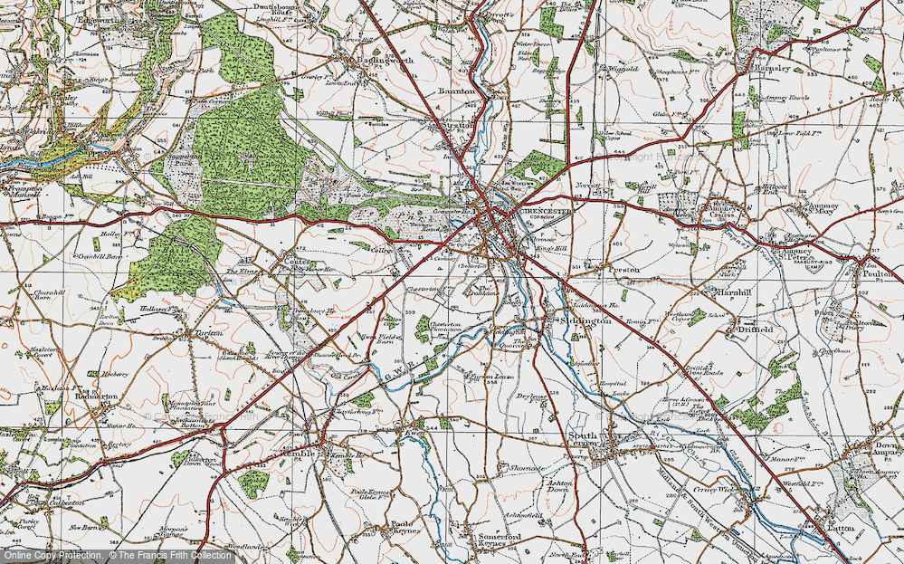 Old Map of Chesterton, 1919 in 1919