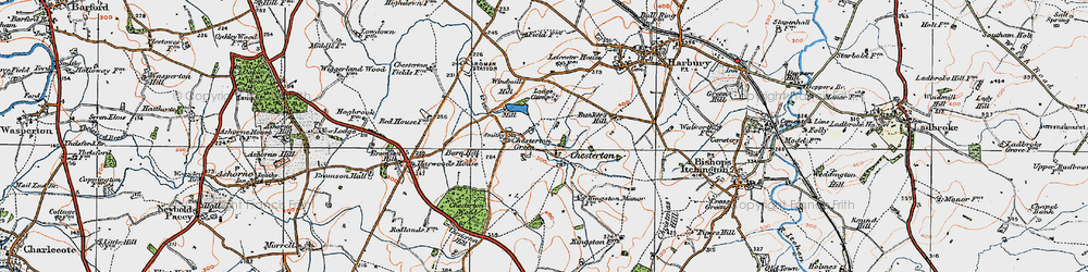 Old map of Chesterton in 1919