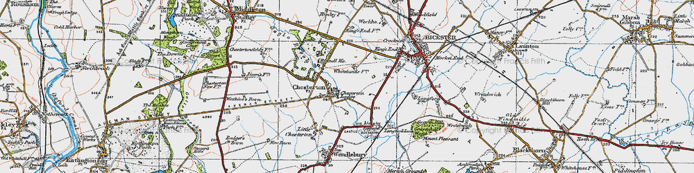 Old map of Langford Lane in 1919