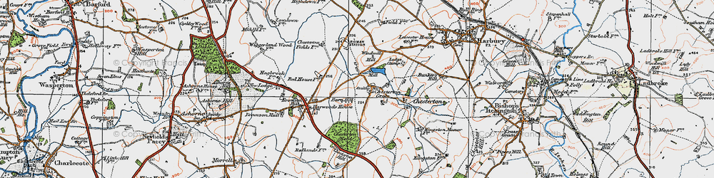 Old map of Chesterton Green in 1919