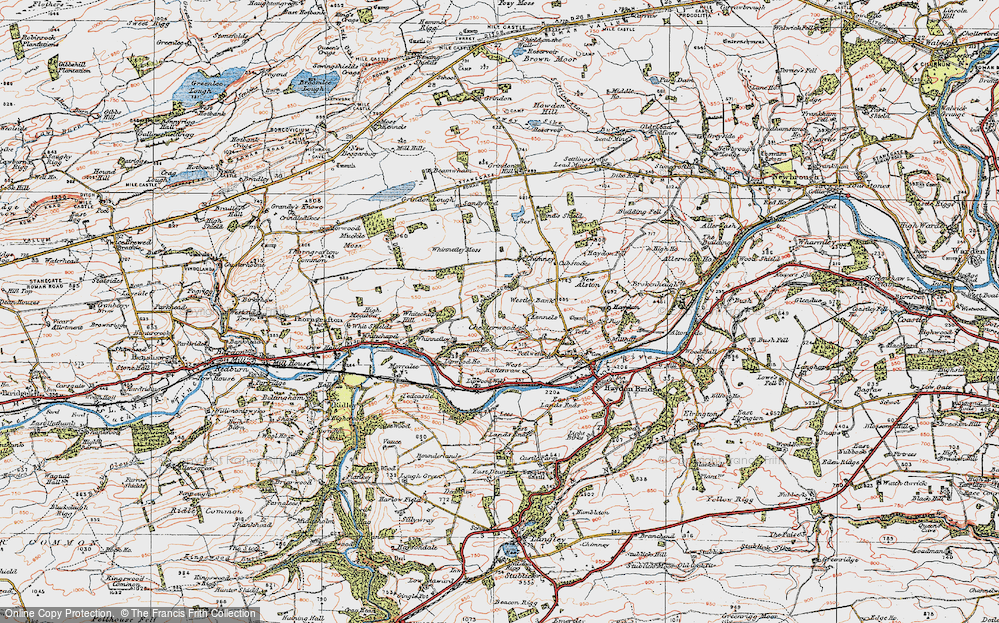 Old Map of Historic Map covering Westley Bank in 1925