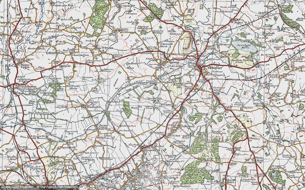 Old Map of Cheswell, 1921 in 1921