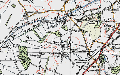 Old map of Cheswell in 1921