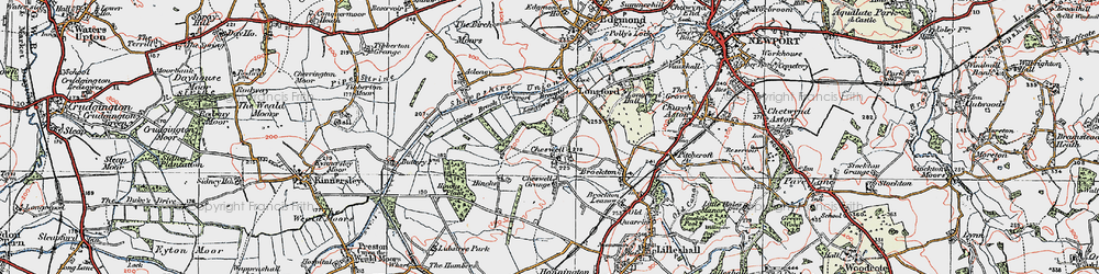 Old map of Cheswell in 1921