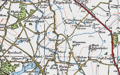 Old map of Cheswick Green in 1921