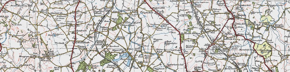 Old map of Cheswick Green in 1921