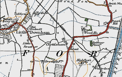 Old map of Chettisham in 1920