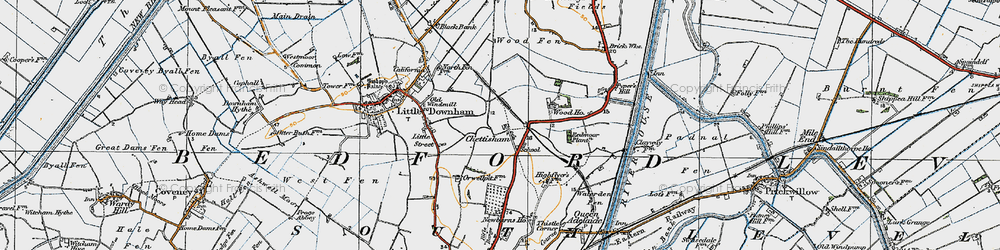 Old map of Chettisham in 1920