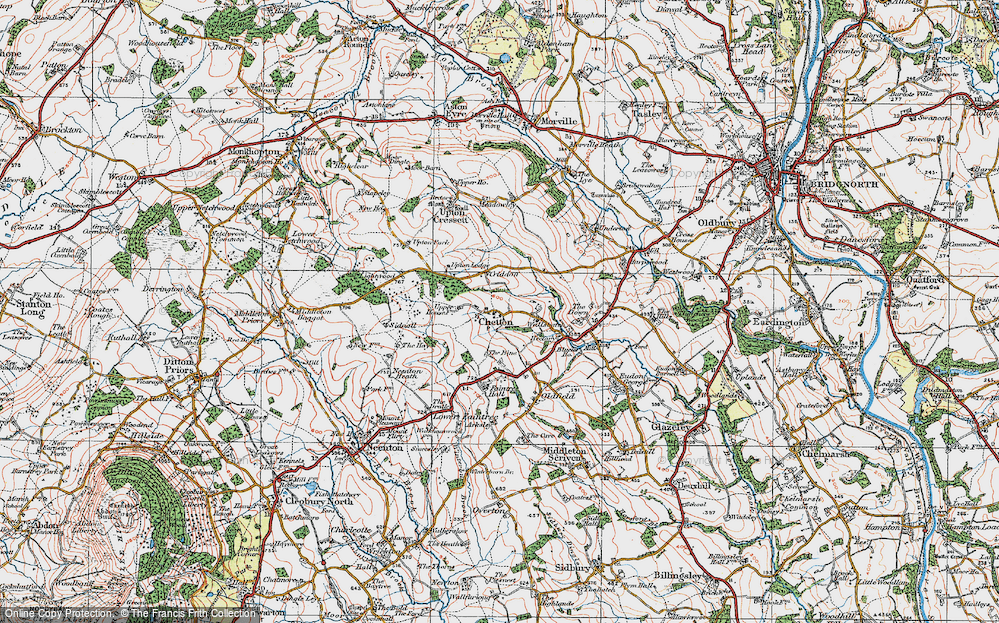 Old Map of Historic Map covering Bine Cotts, The in 1921