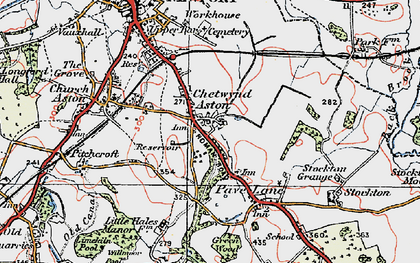 Old map of Chetwynd Aston in 1921