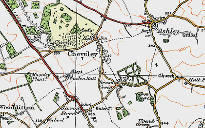 Old map of Cheveley in 1920