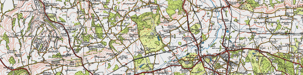 Old map of Chevening in 1920