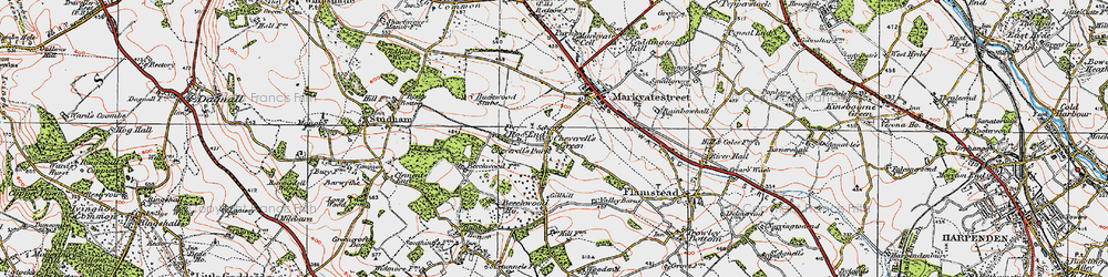 Old map of Cheverell's Green in 1920