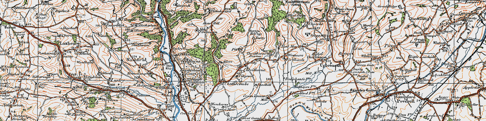 Old map of Chevithorne in 1919