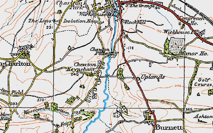 Old map of Chewton Keynsham in 1919