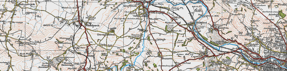 Old map of Chewton Keynsham in 1919