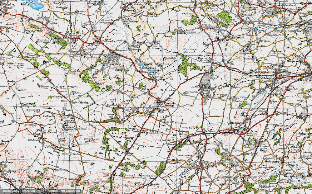 Old Map of Chewton Mendip, 1919 in 1919