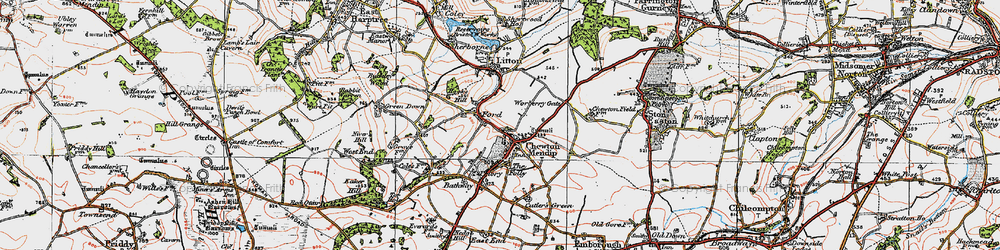 Old map of Chewton Mendip in 1919