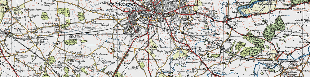 Old map of Cheylesmore in 1920