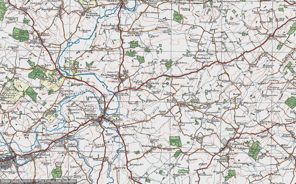 Old Map of Historic Map covering Bedlam in 1919