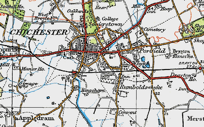 Old map of Chichester in 1919