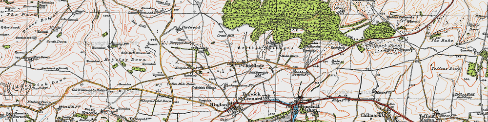 Old map of Chicklade in 1919