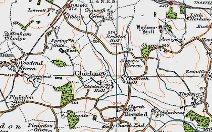 Old map of Chickney in 1919