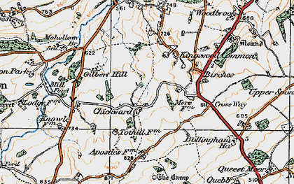 Old map of Birches in 1919