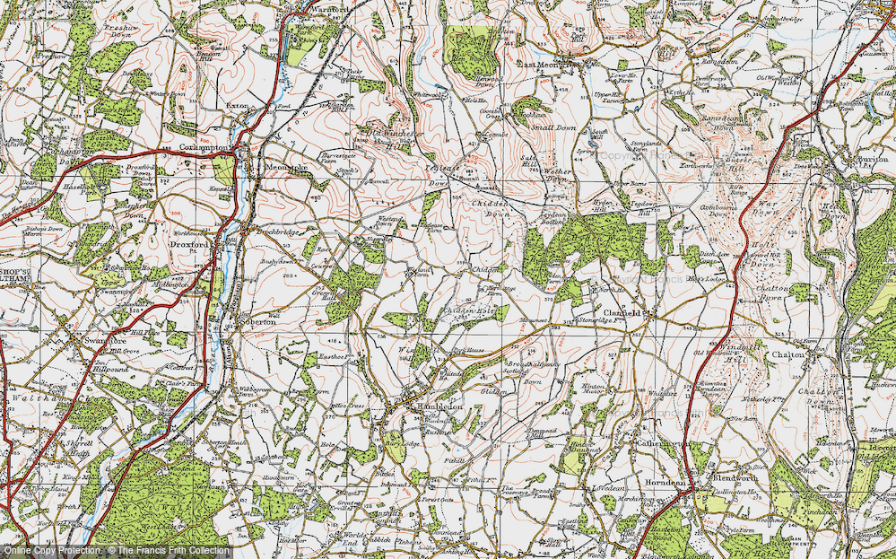 Old Map of Chidden, 1919 in 1919