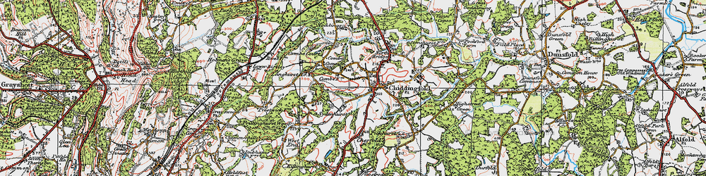 Old map of Chiddingfold in 1920