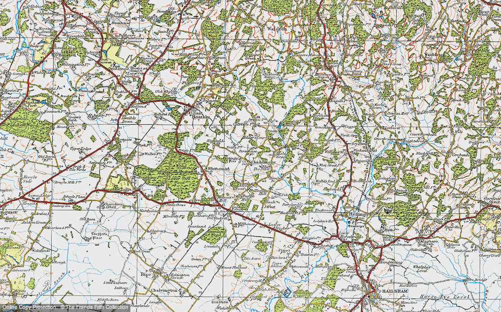 Old Map of Chiddingly, 1920 in 1920